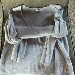 Beige long sleeve sweater large v neck